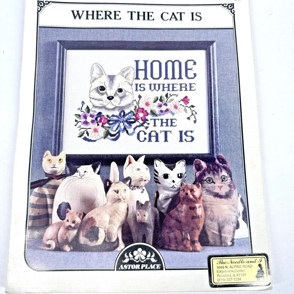 Vintage Cross Stitch Pattern Book Lot Catitudes Redwork Baby Jeanette Crews